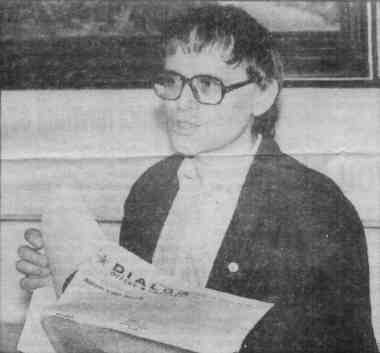 Jiří Svoboda na tiskovce s číslem Dialogu.