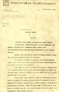 Hlášení o demonstraci kameníků při stávce ve Vápenném (Zigharticích)