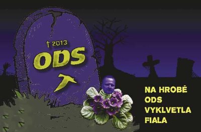 Na hrobě ODS vykvetla Fiala